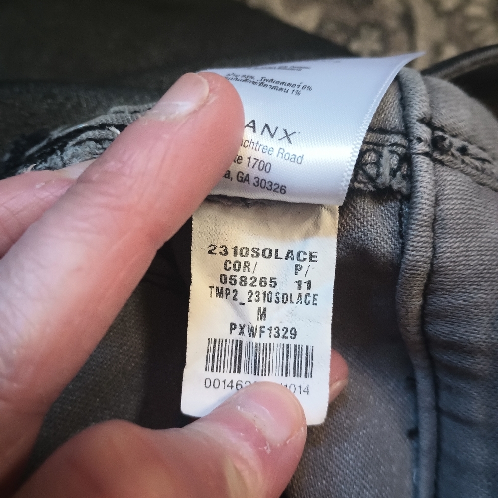 Spanx Solace Wax Denim Leggings Medium Gray Shimmer Stretch Slimming Glam - Picture 10 of 12